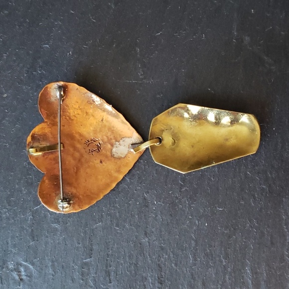 Casa Maya figural face in mixed metal- Earrings and Pendant - Picture 6 of 8